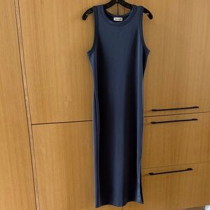 Charlotte Avery Sleeveless Maxi Dress Solid Blue Color Womens Size Large